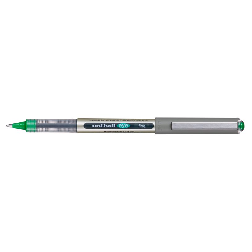 4902778315187-Roller encre liquide écriture moyenne - plastique recyclé uni ball EYE (eco) 0,7 mm - Vert--0