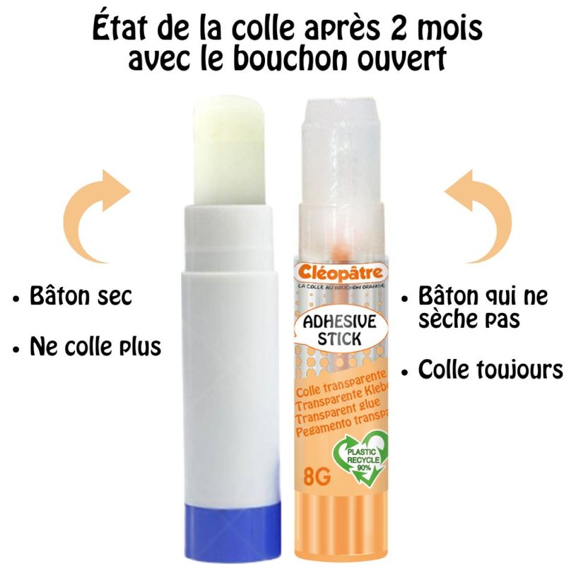 3134725025400-Cléopatre - Boite de 4 bâtons Pastel de colle TRANSPARENTE - Cléostick - Adhésive en 8-P_405242587_5-6