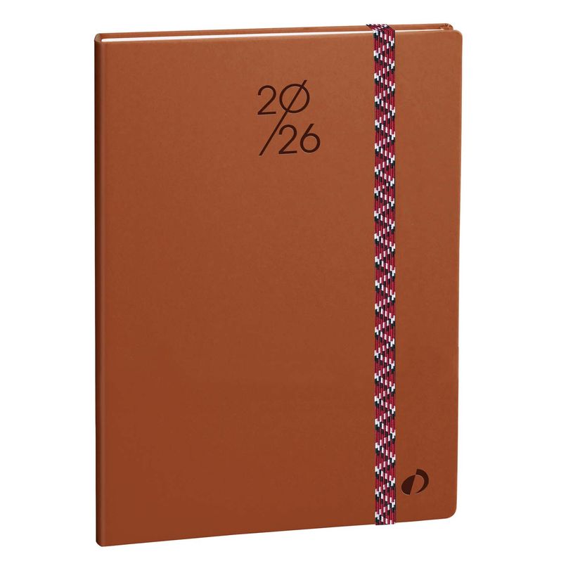 3371010532346-Agenda Année Civile - MINISTRE FR - Couverture Paco avec élastique - Noisette - 16x24 cm - Semainier - 13 mois de décembre à déc--0