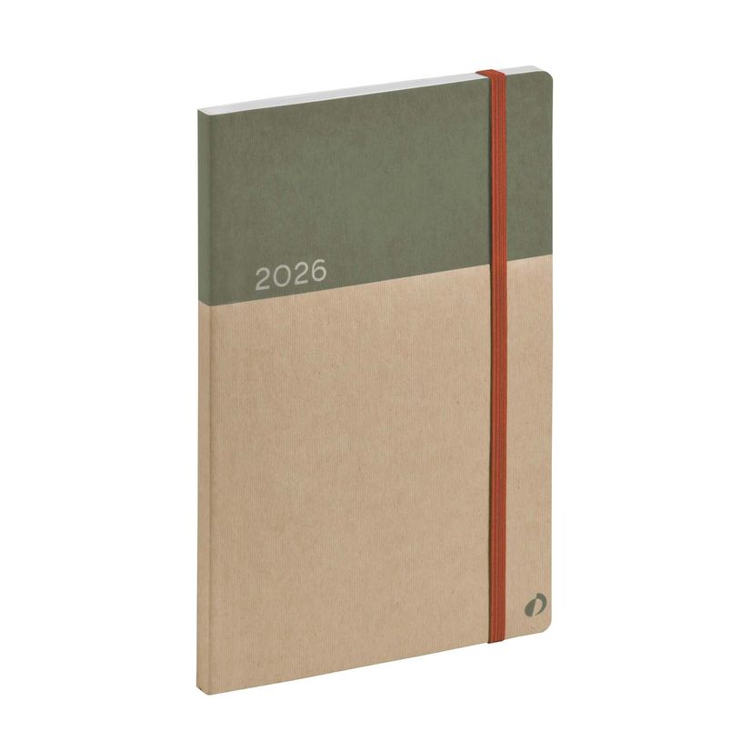 3371010533152-Agenda Année Civile - MINISTRE RECYCLÉ Multilingue - Couverture Arrakis avec élastique - Kaki /sable - 16x24 cm  Semainier - 13 mois de décembre à déc--0