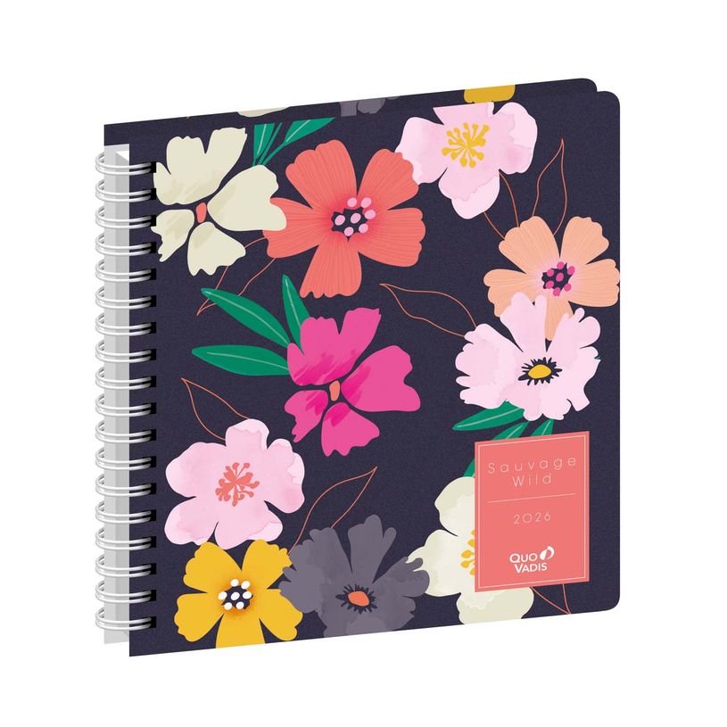 3371010532117-Agenda Année Civile - EXECUTIF SPIRALÉ FR - Couverture Daisy - Sauvage - 16x16 cm - Semainier - 13 mois de décembre à déc--0