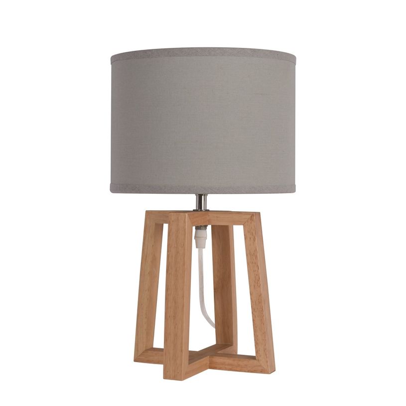 3361410144218-Lampe de Bureau BECKER - bois et tissu gris-P_405243317_1-0