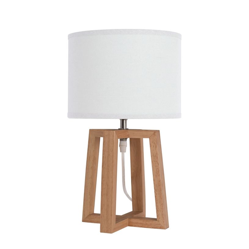 3361410150493-Lampe de Bureau BECKER - bois et tissu  blanc-P_405243319_1-0