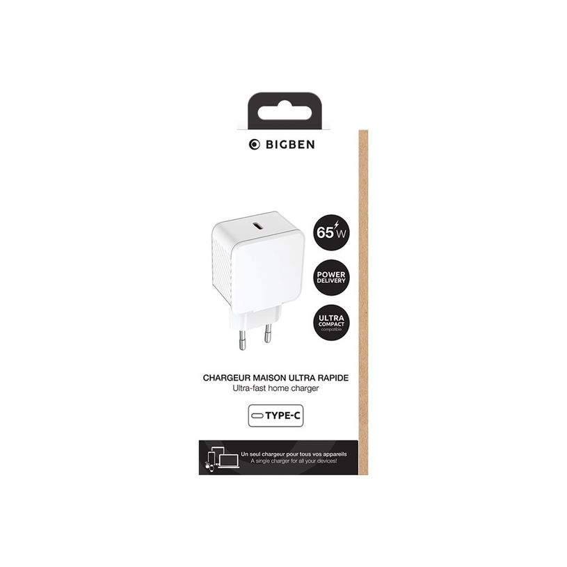 3571211518754-BIGBEN Connected - Adaptateur alimentation - CA / USB-C - GaN - 65 Watt - PD (24 pin USB-C-P_405243790_1-2