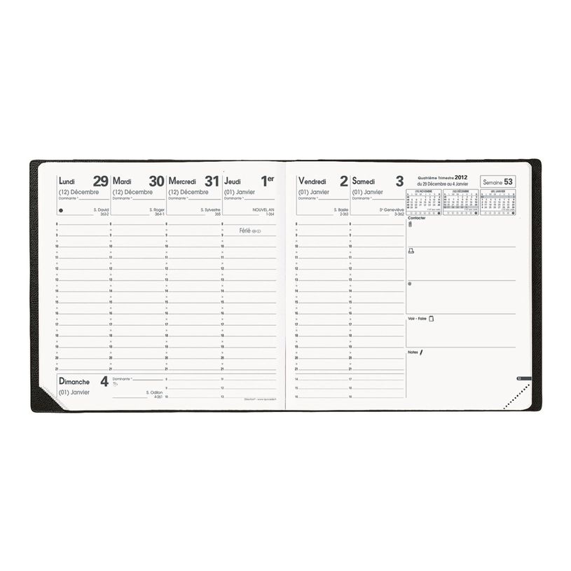 3371010124855-Quo Vadis Direction Impala - Agenda - semainier - relié - 240 x 240 mm - papier blanc - c-P_405243993_1-0