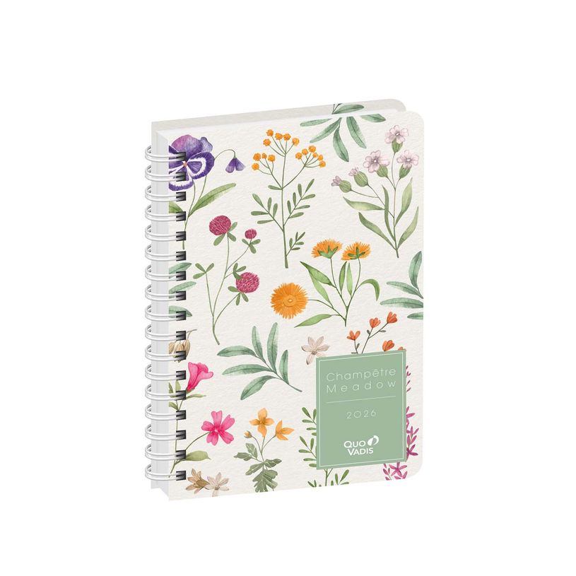 3371010532087-Agenda Année Civile - AFFAIRES SPIRALÉ FR - Couverture Daisy - Herbier - 10x15 cm - Semainier - 14 mois de décembre à ja--0