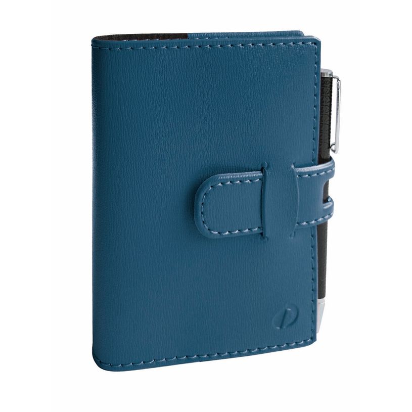 3371010488766-Agenda Année Civile - MINI 2 DAYS PRESTIGE FR - Couverture Soho avec Porte-mine - Bleu acier -7x10 cm - 2 jours par page - 12 mois de de janvier à déc--0