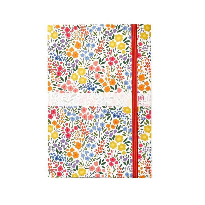 3147280295621-Agenda à élastique Oxford Flowers - 1 semaine sur 2 pages - 10 x 15 cm - Décor PEPS - Hamelin--0