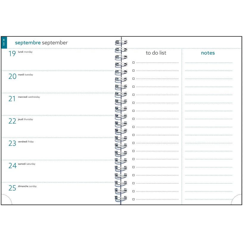 3660942088497-Agenda de bureau Mini Labo Easytime 21S spiralé - 1 semaine sur 1 page - 15 x 21 cm - Vert - Exacompta--1