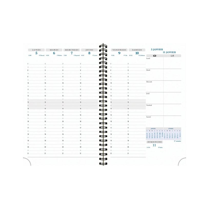 3660942089050-Agenda de bureau Cléa All in One Horizons 20S Visuel spiralé - 1 semaine sur 2 pages  + 1 carnet de notes ligné -15 x 21 cm - Viol--2