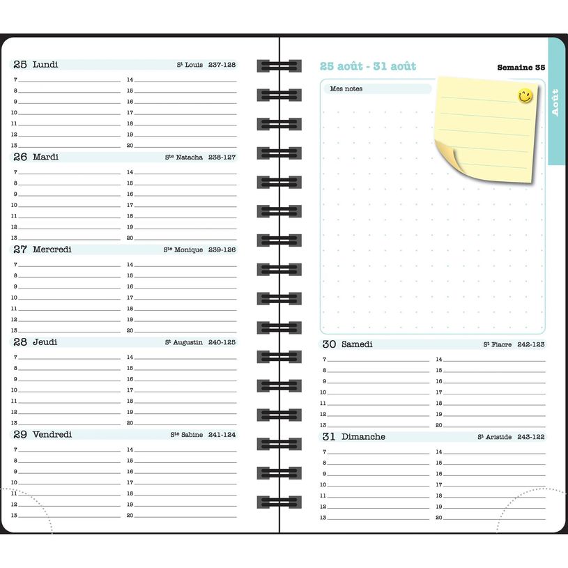 3660942089029-Agenda de poche Dodo & Cath Lady 16S spiralé - 1 semaine sur 2 pages - 9 x 16 cm - Poisson rouge - Ex--11