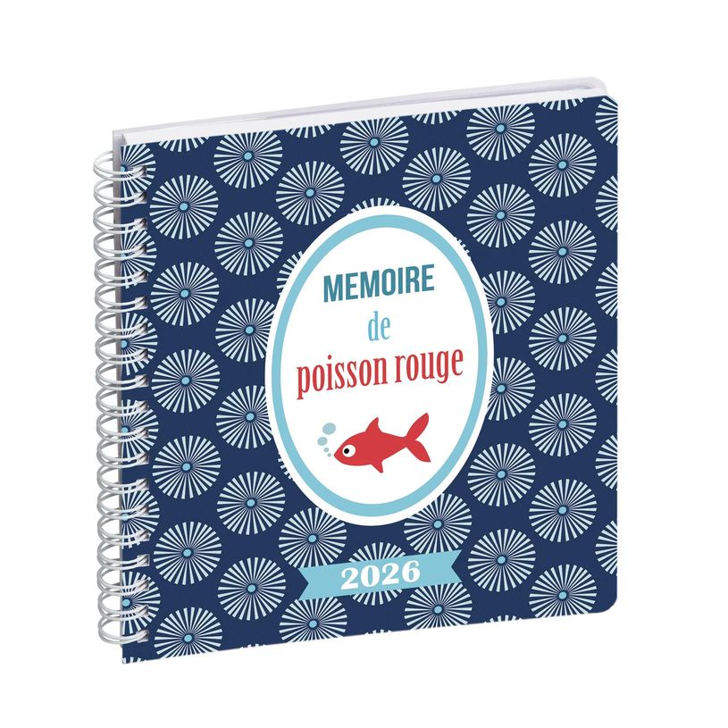 3660942088428-Agenda de bureau Dodo & Cath Lady 18S spiralé - 1 semaine sur 2 pages - 15 x 17 cm - Poisson - Exacomp--0