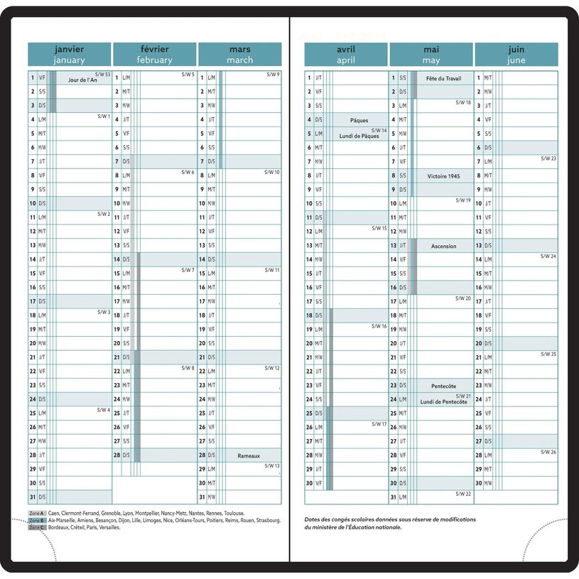 3660942088367-Agenda de poche Ondine Easytime 17 - 1 semaine sur 2 pages - 9 x 17,5 cm - disponible dans différentes cou--6