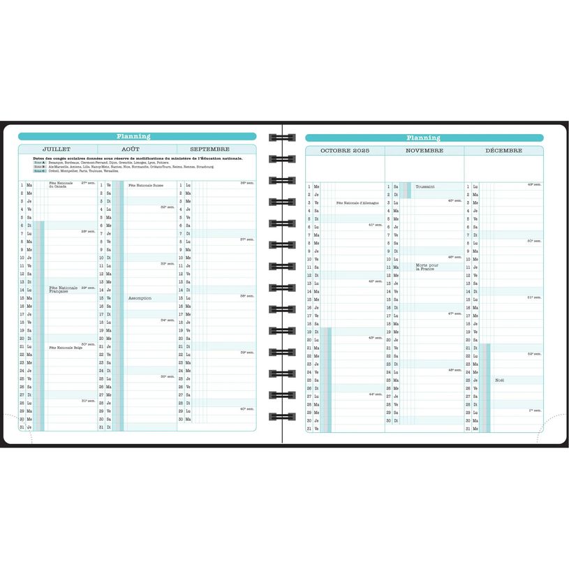 3660942088404-Agenda de bureau Sophie Adde Lady 18S spiralé - 1 semaine sur 2 pages - 15 x 17 cm - Fleurs - Exacompt--9