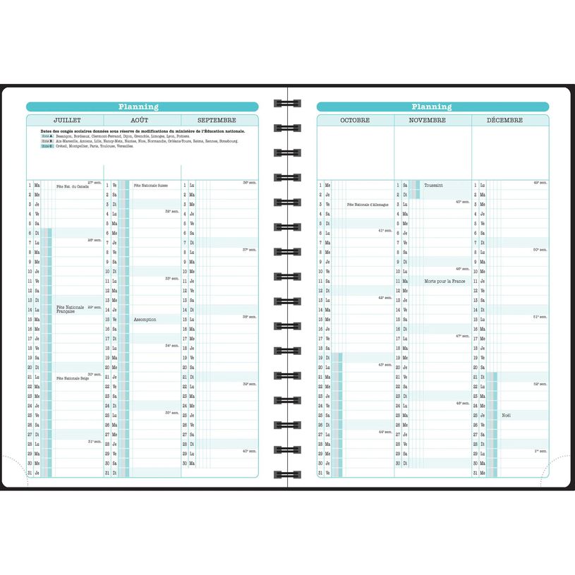 3660942088763-Agenda de bureau Sophie Adde Lady 20S spiralé - 1 semaine sur 2 pages - 15 x 21 cm - Oiseaux - Exacom--10