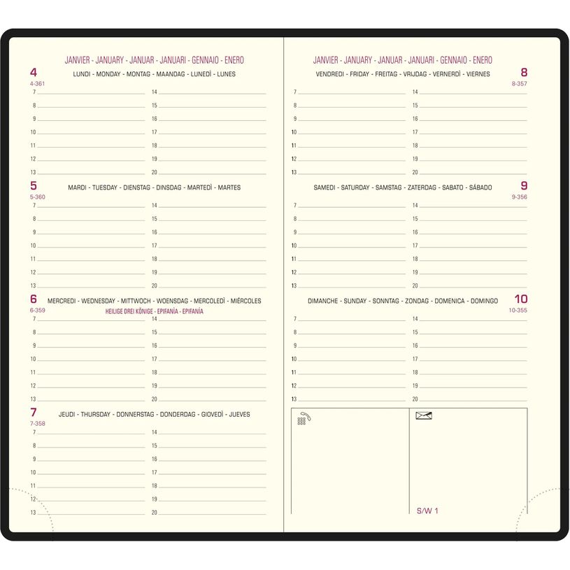 3660942088237-Agenda de poche Baby Croco Eurotime 16 - 1 semaine sur 2 pages - 8,5 x 16 cm - disponible dans différentes cou--4