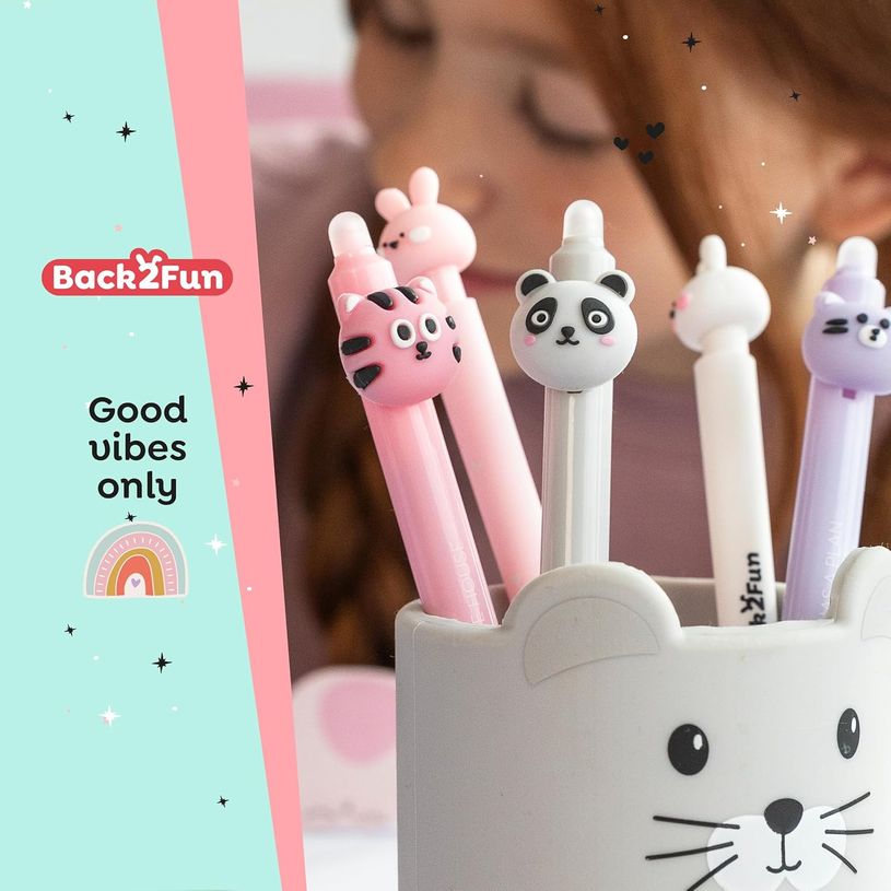 8422593119860-Back2Fun -  stylo effaçable à tête d'ours avec encre thermosensible -  idéal pour apprendre en douc--3