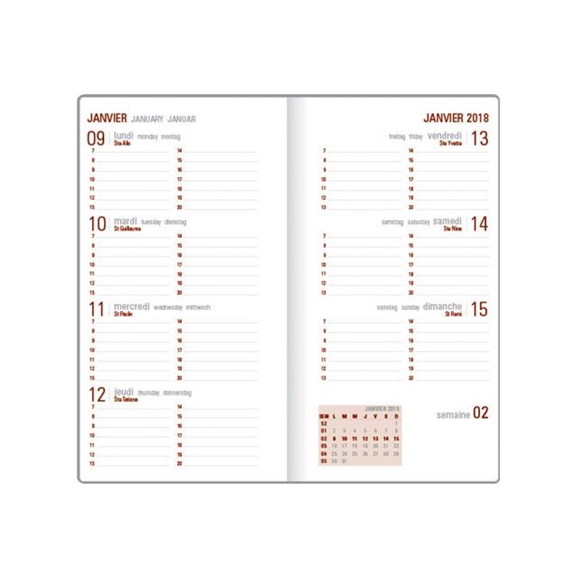 3664447206011-Oberthur Néo Flex 16 Pocket - Agenda - semainier - 89 x 165 mm - papier blanc - couvertur-P_405244390_1-1