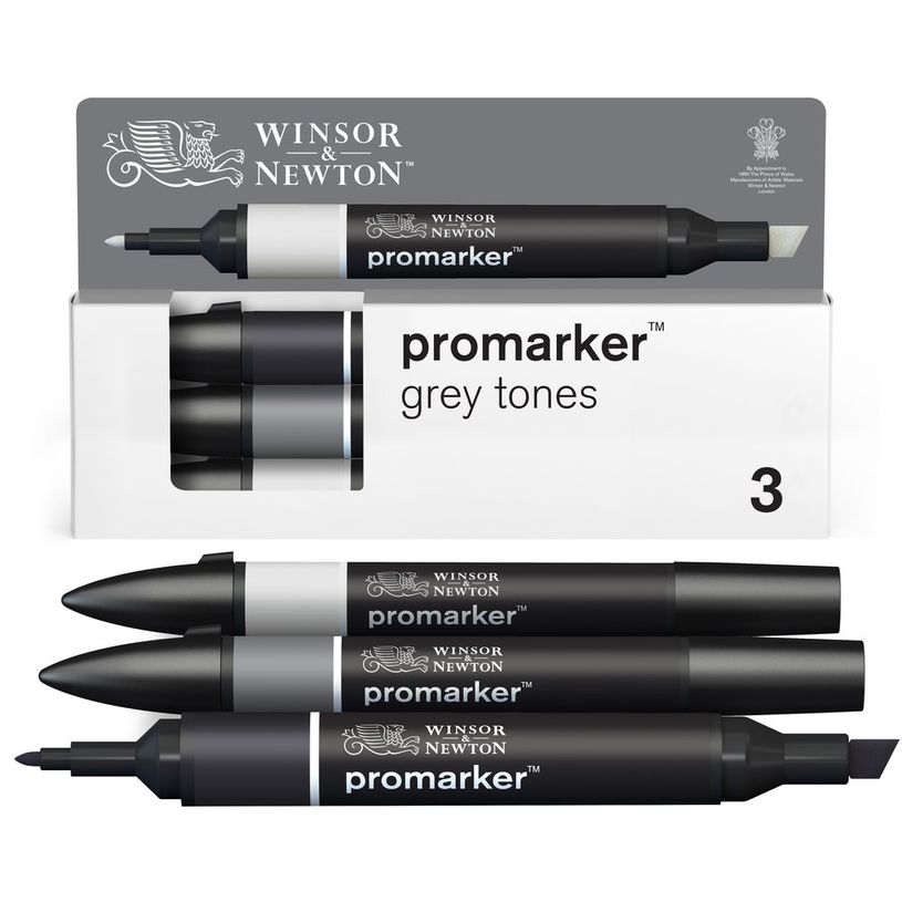 884955097199-WINSOR & NEWTON - ProMarker tons gris - marqueur double pointe - noir gris clair 4 gris clair 1 - encre à base de colo-P_405244932_1-0