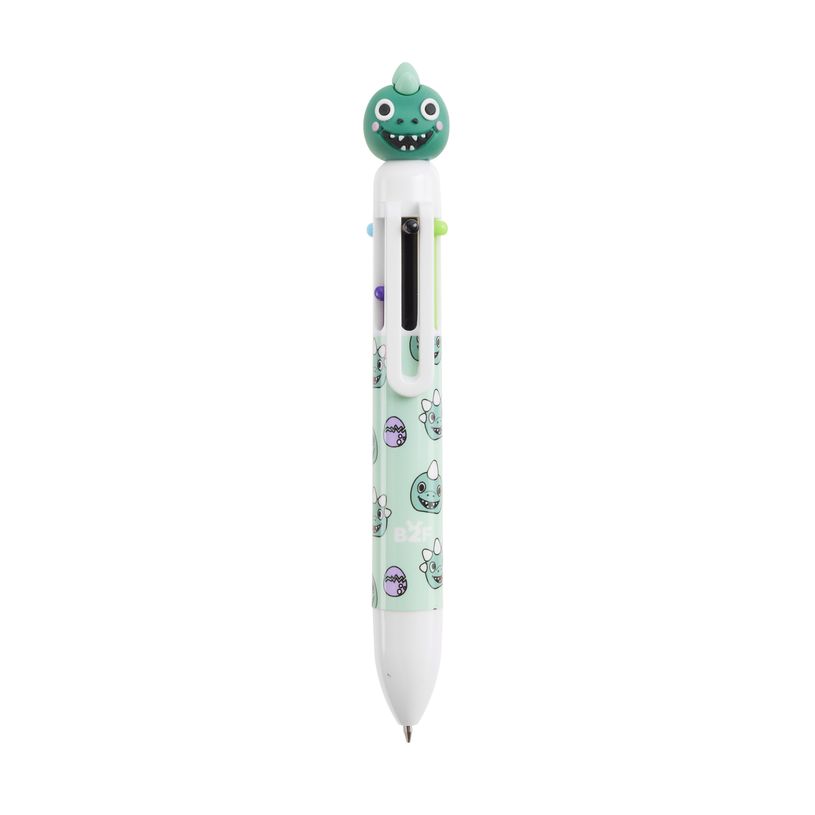 8422593119198-Back2Fun -  stylo vert -   6 couleurs à tête de dinosaure : amusant et pratique pour les enfants--0