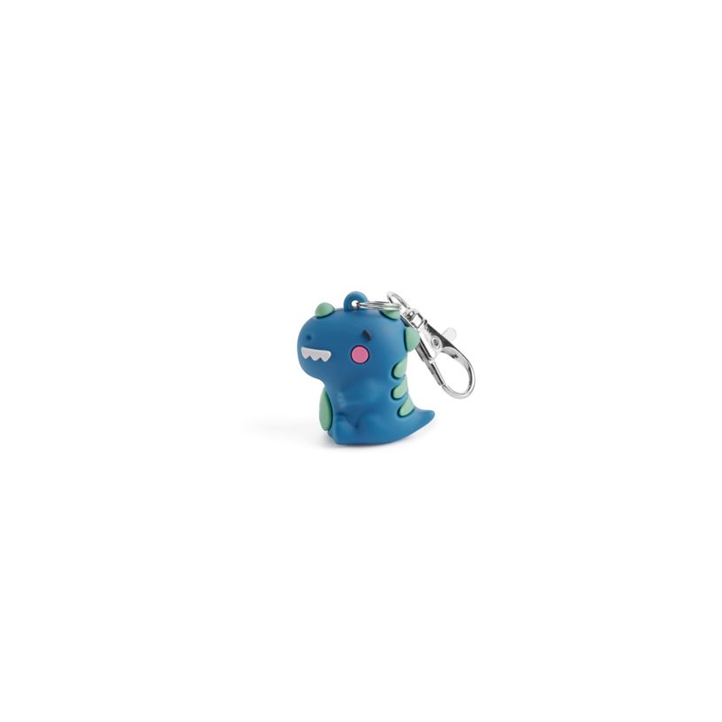 8422593119990-Back2Fun -   Taille-crayons Dinos bleu avec porte-clés intégré -  texture douce et design original p--0