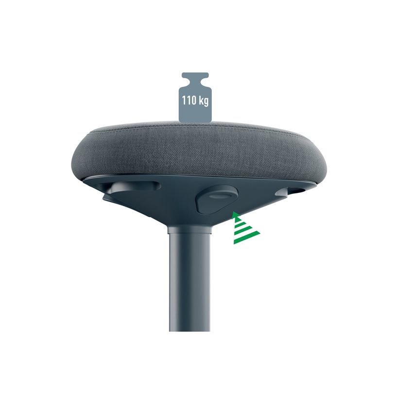 4002432138432-Leitz Ergo Active - Tabouret de bureau sur pied - ergonomique - triangulaire - pivotant - tissu -P_405245715_9-3