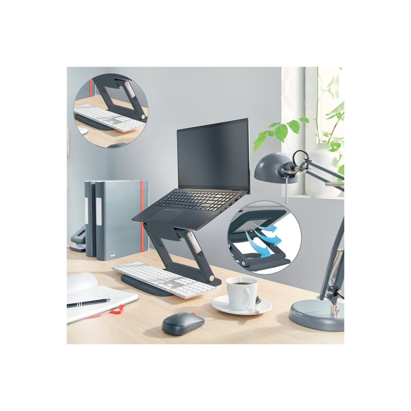 4002432138340-Leitz Ergo - Support pour ordinateur portable - réglable, multi-angle - 13" - 15" - gris -P_405245718_1-8