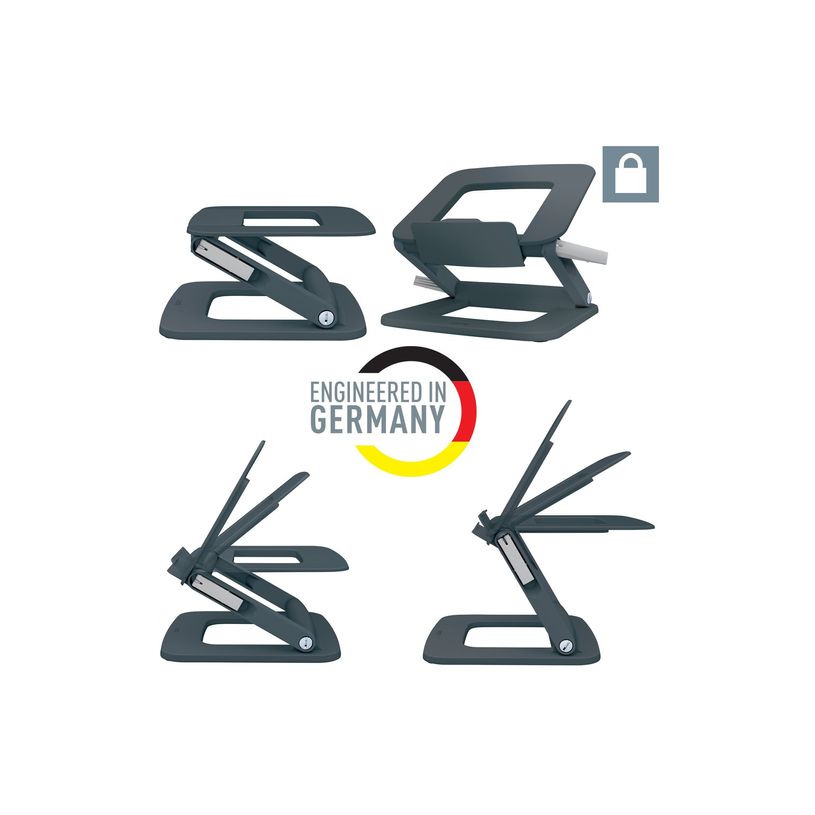 4002432138340-Leitz Ergo - Support pour ordinateur portable - réglable, multi-angle - 13" - 15" - gris-P_405245718_11-4