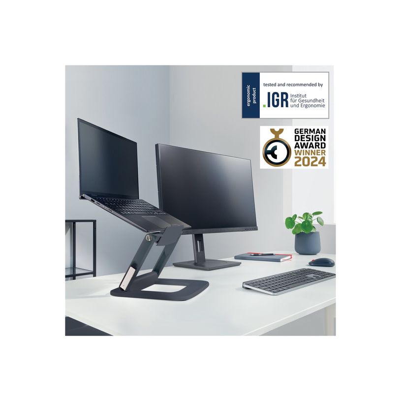 4002432138340-Leitz Ergo - Support pour ordinateur portable - réglable, multi-angle - 13" - 15" - gris -P_405245718_2-9