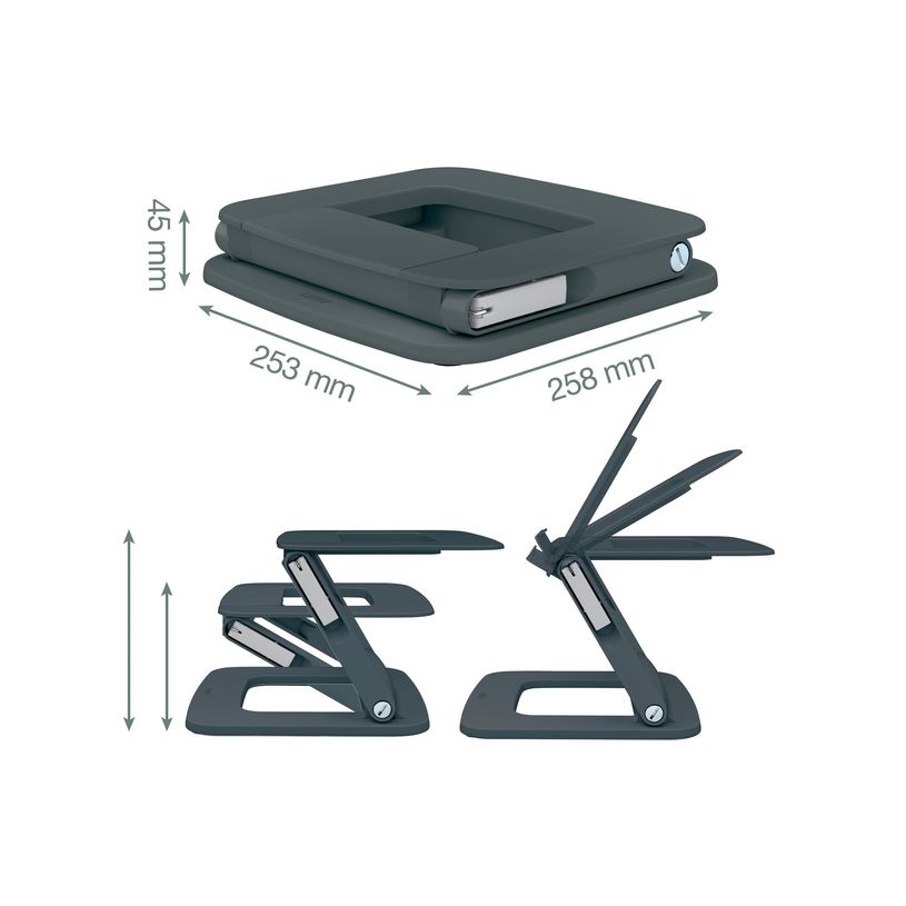 4002432138340-Leitz Ergo - Support pour ordinateur portable - réglable, multi-angle - 13" - 15" - gris-P_405245718_6-11