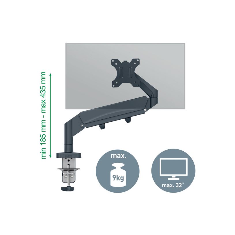 4002432134663-Leitz Ergo - Kit de montage (spring-assisted single arm) - pour Écran LCD - space saving - métal - gris fonc-P_405245720_2-6