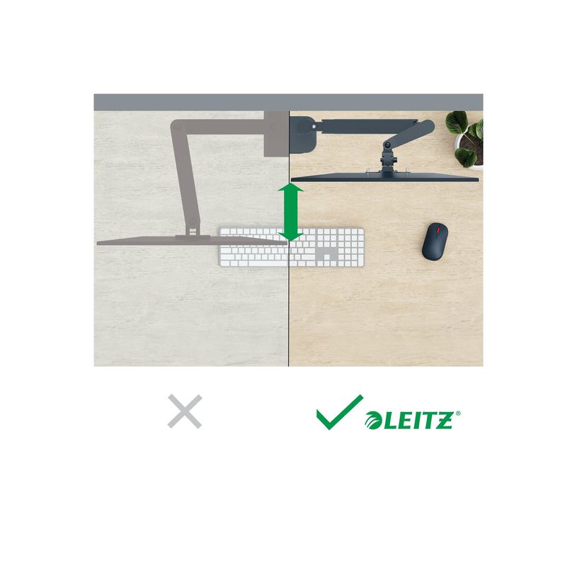 4002432134663-Leitz Ergo - Kit de montage (spring-assisted single arm) - pour Écran LCD - space saving - métal - gris fonc-P_405245720_5-9