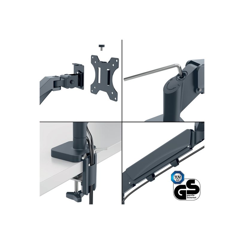 4002432134663-Leitz Ergo - Kit de montage (spring-assisted single arm) - pour Écran LCD - space saving - métal - gris fonc-P_405245720_7-1