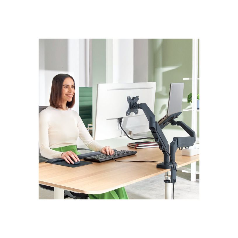 4002432134700-Leitz Ergo - Kit de montage (spring-assisted dual arm) - pour 2 écrans LCD ou écran LCD et ordinateur portable - space saving - gris fonc-P_405245722_2-4