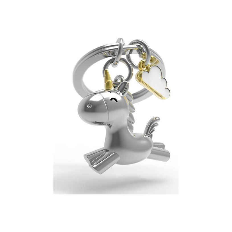 5404006043767-Metalmorphose - Porte-clés - 3D flying unicorn - alliage de zinc - shiny chrome, blanc-P_405245936_1-0