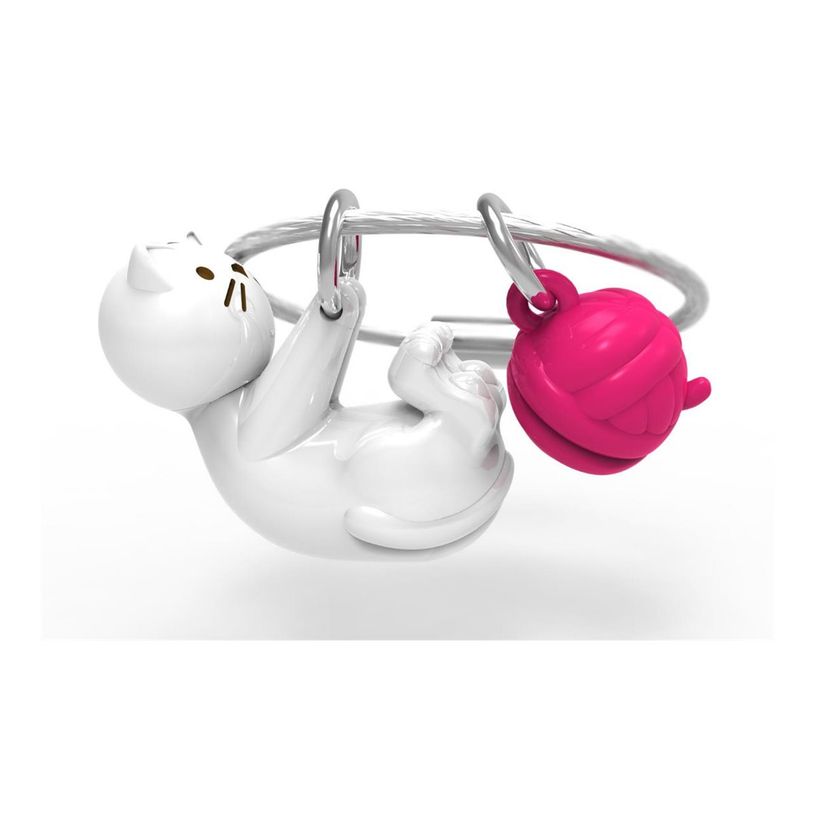 5404006040087-Metalmorphose - Porte-clés - chat blanc et sa pelote de laine-P_405245953_4-3