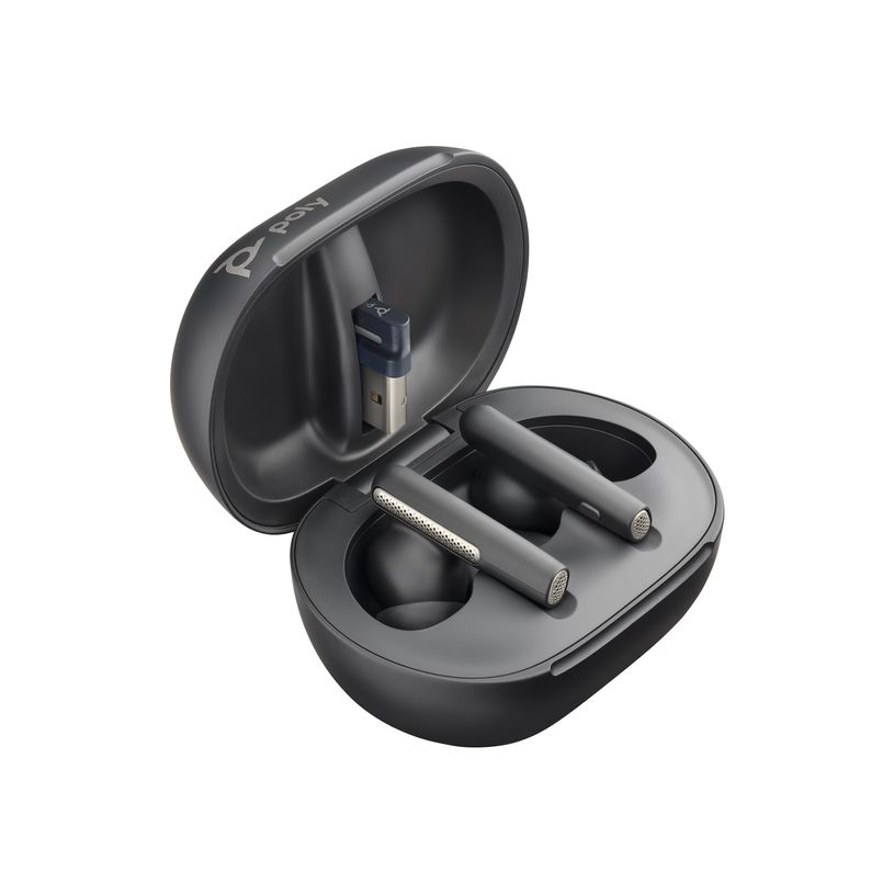 0197497053852-Poly Voyager Free 60+ - Écouteurs sans fil avec micro - intra-auriculaire - Bluetooth - Suppresseur de bruit actif - USB-A via adaptateur Bluetooth, jack 3,5mm - noir de char-P_405246691_9-13