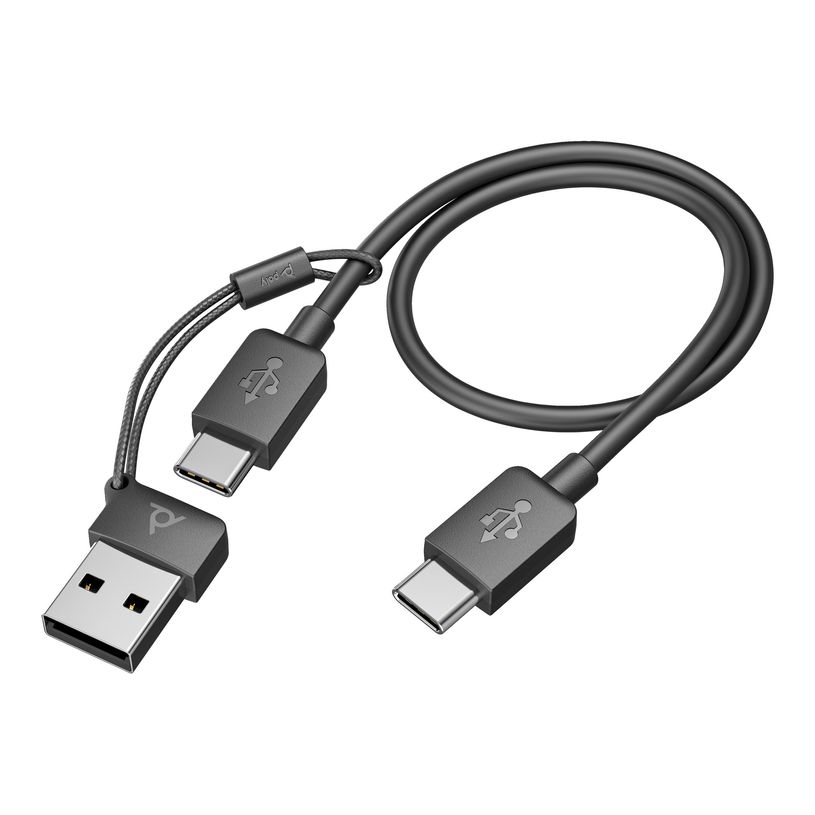 0197029504524-Poly Voyager Focus 2 - Micro-casque - sur-oreille - Bluetooth - sans fil, filaire - USB-C via un adaptateur Bluetooth - noir -P_405246693_11-17