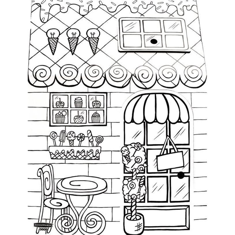 0043859799251-Bankers Box - Maison restaurant en carton ondulé à colorier-P_405248379_2-1