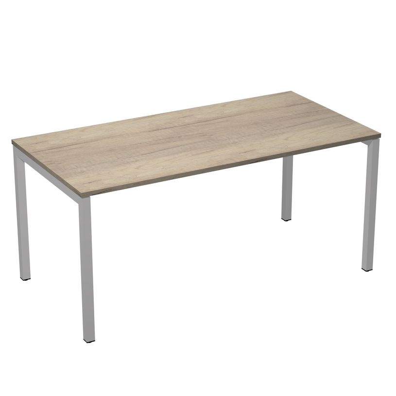 7331920016257-Bureau droit Trend - L120 - pieds arches - plateau imitation chêne canadien--0