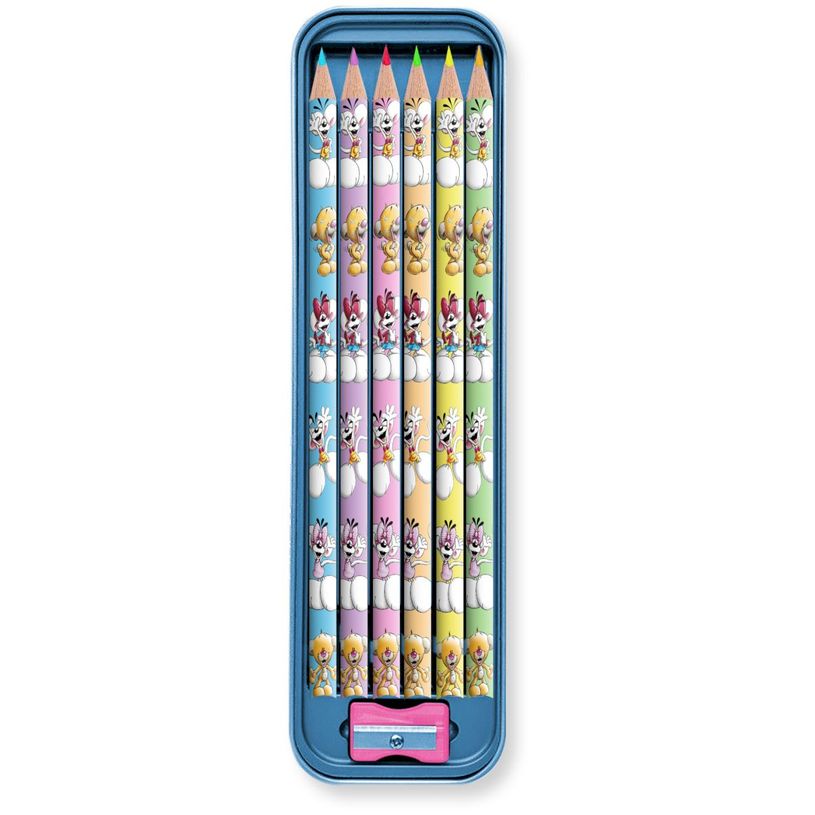 3519570300443-Plumier métal 6 crayons de couleurs Diddl--0