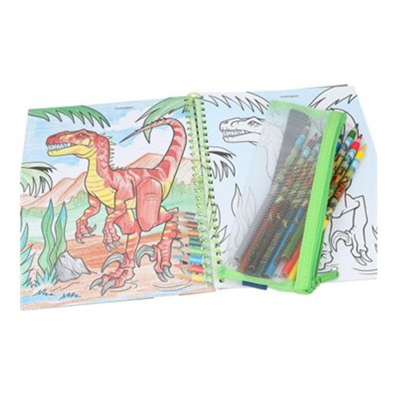 4010070665791-Dino World - livre à colorier (relié par spirale) - avec coloured pencils-P_405249043_4-3