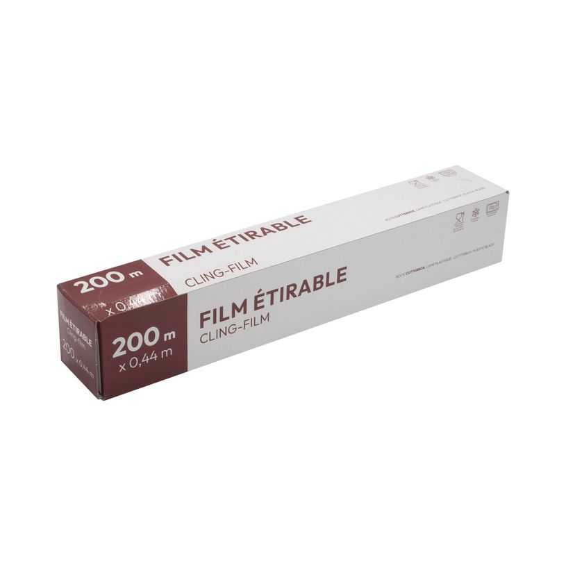 3434030043862-1 rouleau de Film étirable PVC boîte distributrice - 200 x 0.44 ml--0