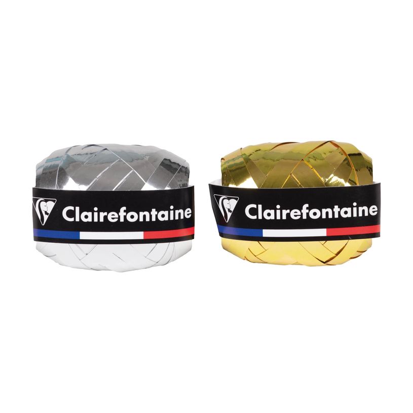 3665086027517-Clairefontaine - Ruban d'emballage cadeau - 0.7 cm x 10 m - métallique - or, argent-P_405252861_2-2