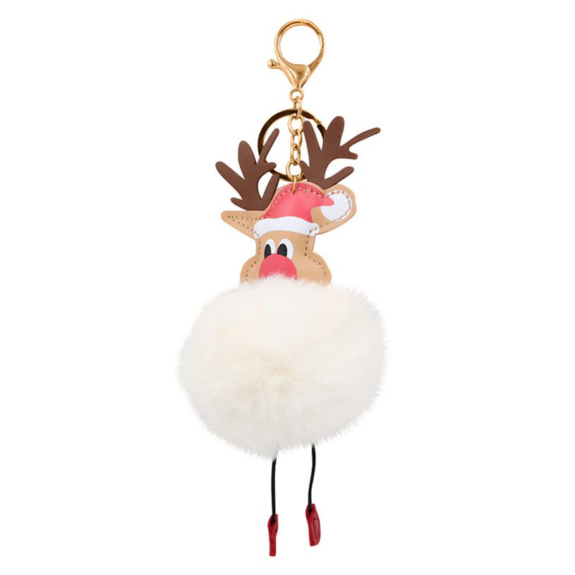 3135257904997-Porte-clés Noël Funny clips - Peluche et PU - couleurs assorties - Viquel--1