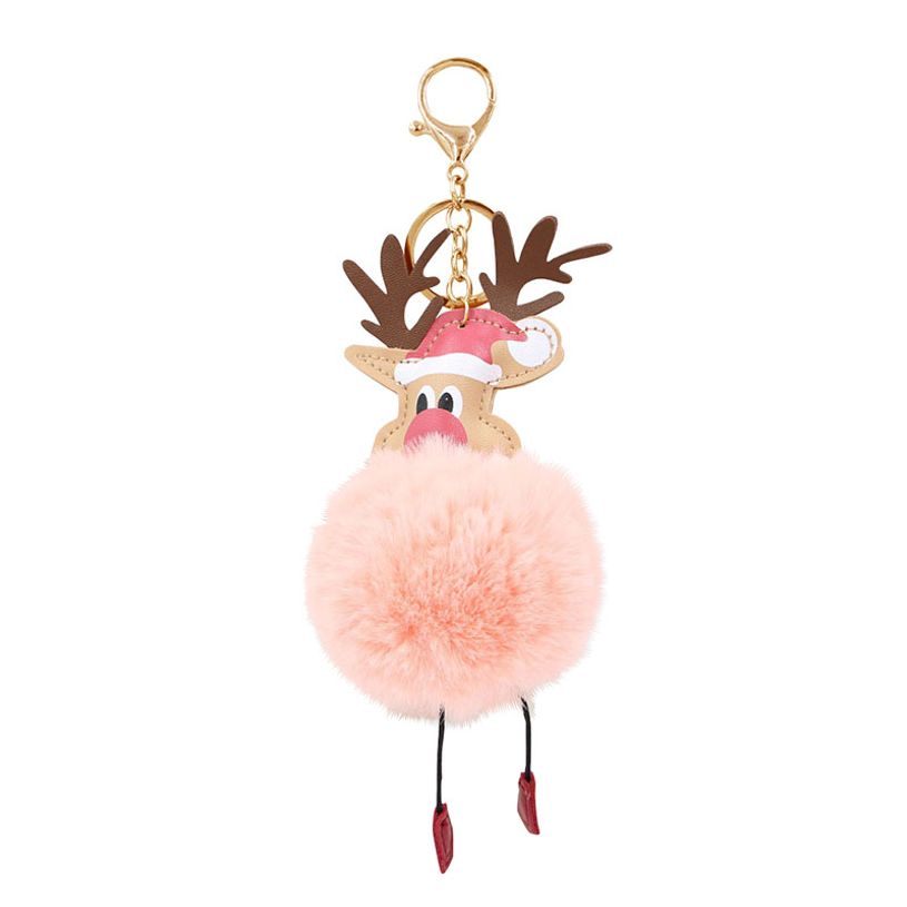 3135257904997-Porte-clés Noël Funny clips - Peluche et PU - couleurs assorties - Viquel--2