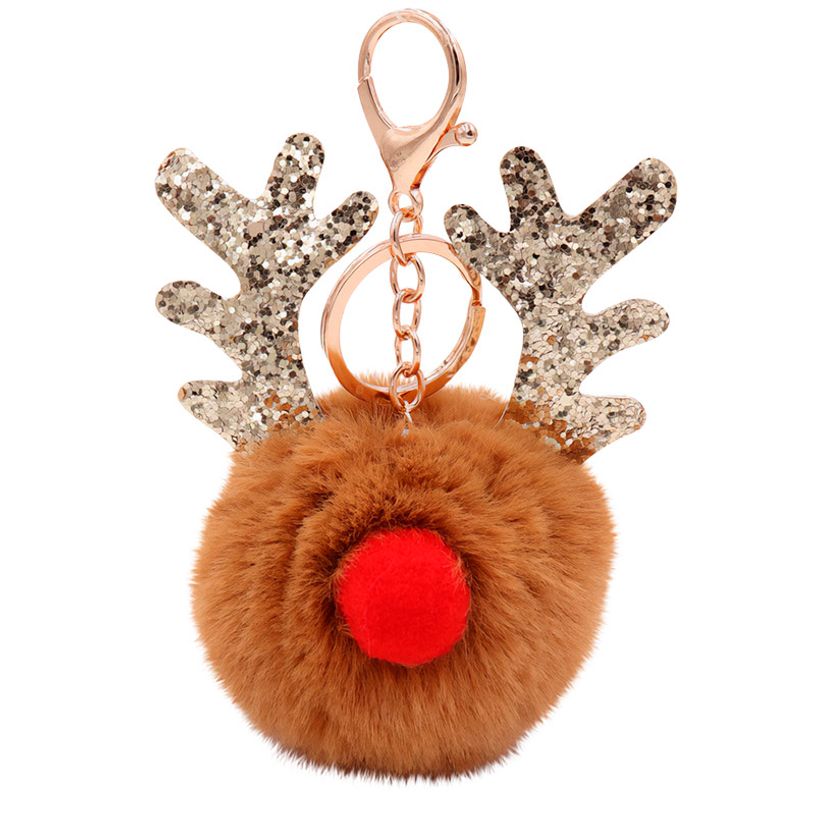3135257904997-Porte-clés Noël Funny clips - Peluche et PU - couleurs assorties - Viquel--4