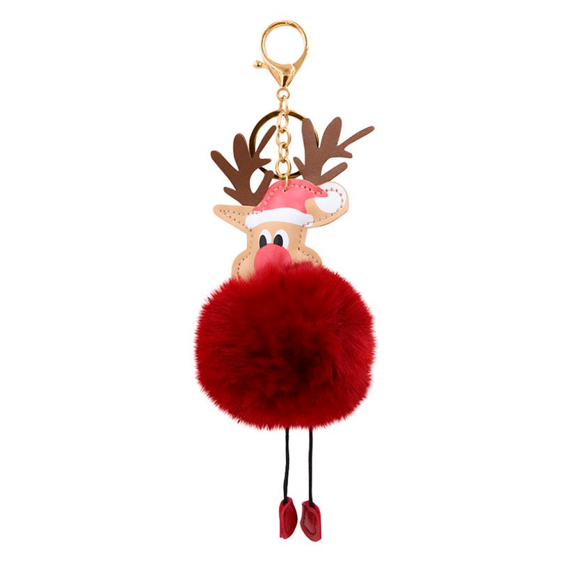 3135257904997-Porte-clés Noël Funny clips - Peluche et PU - couleurs assorties - Viquel--6