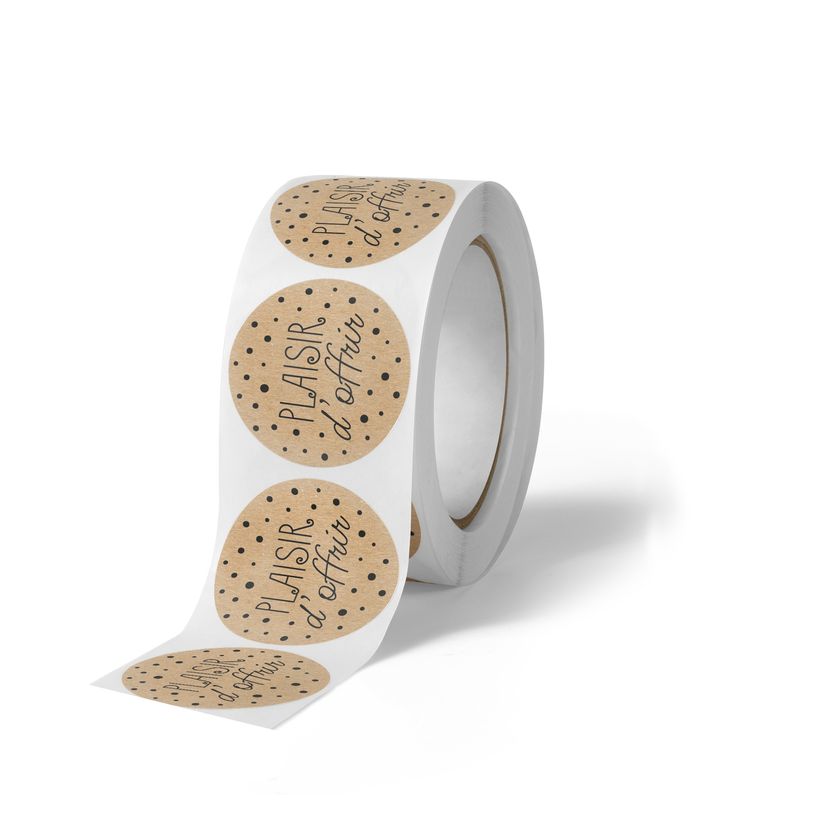 5014702152764-Plaisir d’Offrir – 500 étiquettes rondes autocollantes kraft à pois noirs – rouleau pratique--1