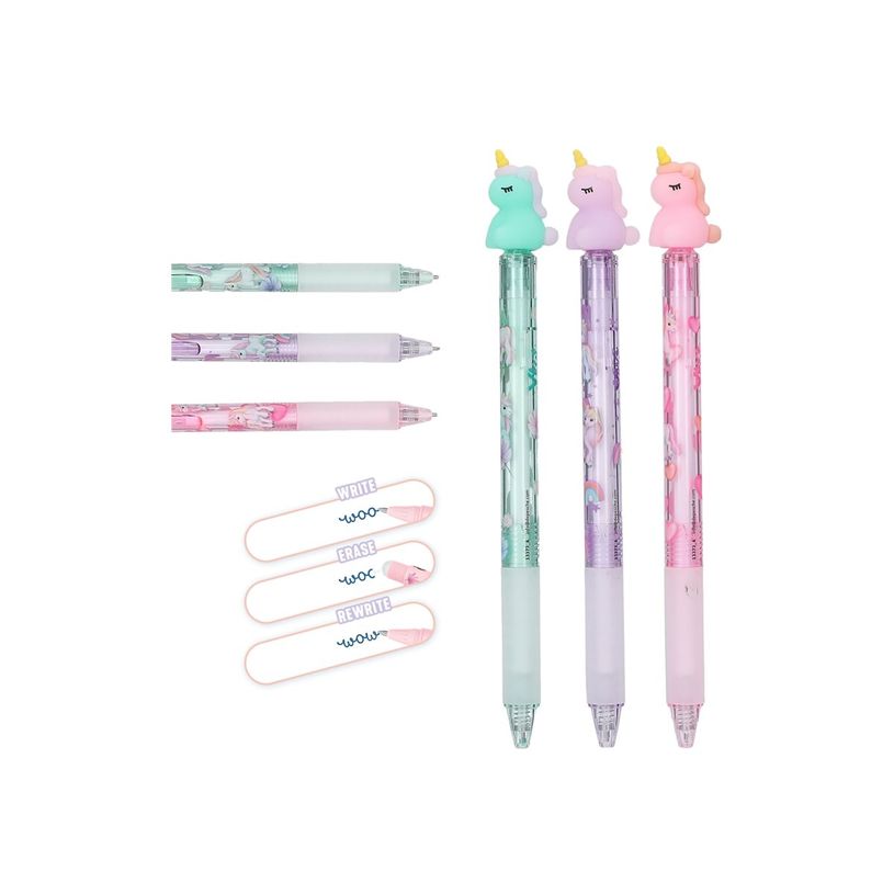 4010070701376-YLVI - Stylo gel effaçable 0,7 mm - licorne - rétractable avec gomme-P_405255367_1-0